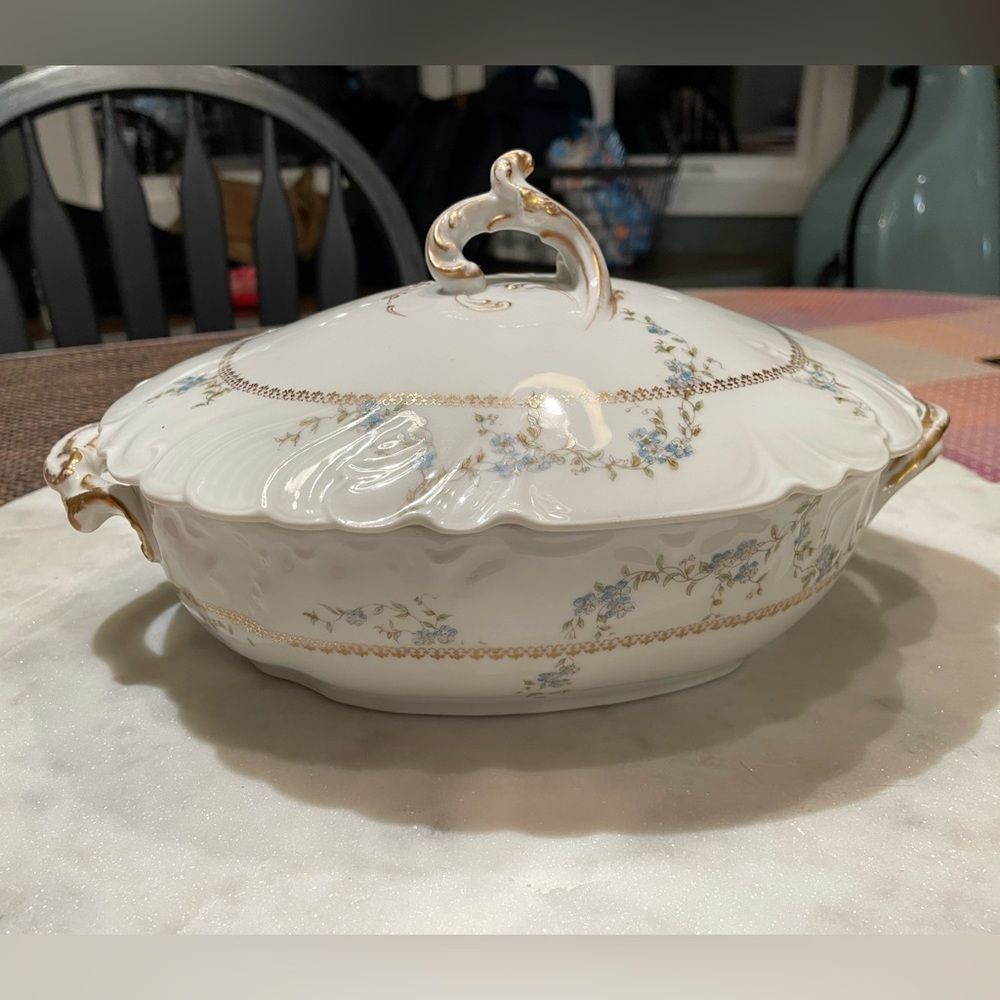 CH Field Haviland Limoges Oval Serving Dish with Lid